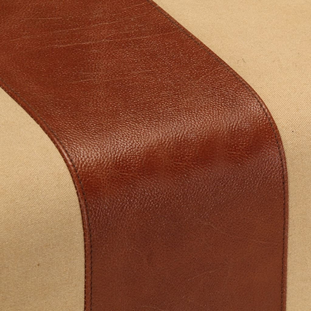 Bankje turnbok 38 cm echt leer en massief mangohout bruin is nu te koop bij PeponiXL, paradijselijk wonen!