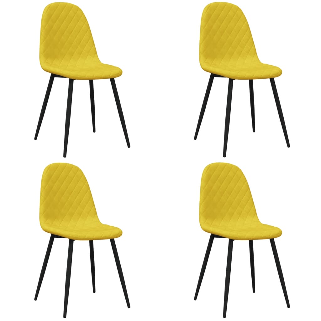 Eetkamerstoelen 4 st fluweel mosterdgeel is nu te koop bij PeponiXL, paradijselijk wonen!