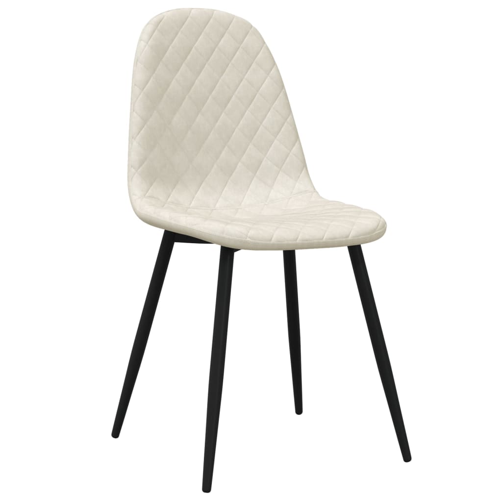 Eetkamerstoelen 4 st fluweel crèmewit is nu te koop bij PeponiXL, paradijselijk wonen!