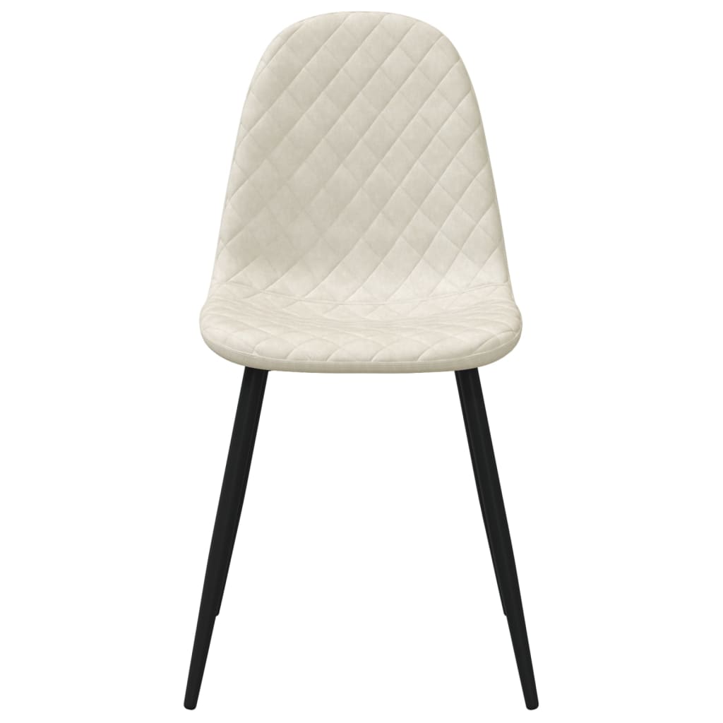 Eetkamerstoelen 4 st fluweel crèmewit is nu te koop bij PeponiXL, paradijselijk wonen!