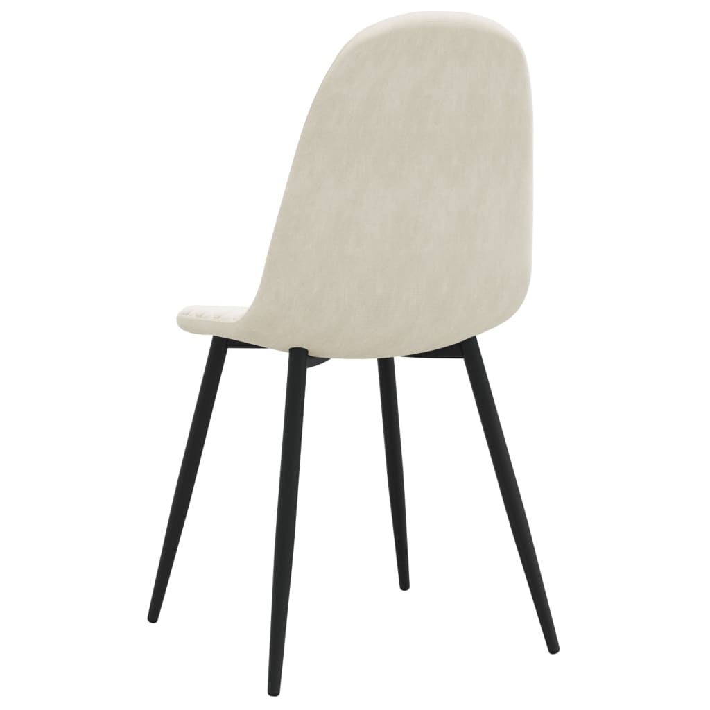 Eetkamerstoelen 4 st fluweel crèmewit is nu te koop bij PeponiXL, paradijselijk wonen!
