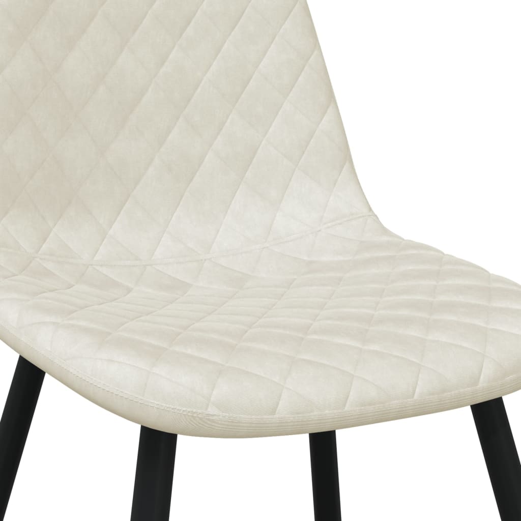 Eetkamerstoelen 4 st fluweel crèmewit is nu te koop bij PeponiXL, paradijselijk wonen!