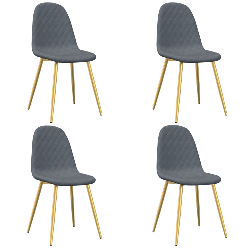 Eetkamerstoelen 4 st fluweel donkergrijs is nu te koop bij PeponiXL, paradijselijk wonen!