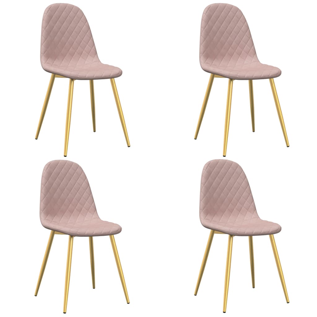 Eetkamerstoelen 4 st fluweel roze is nu te koop bij PeponiXL, paradijselijk wonen!