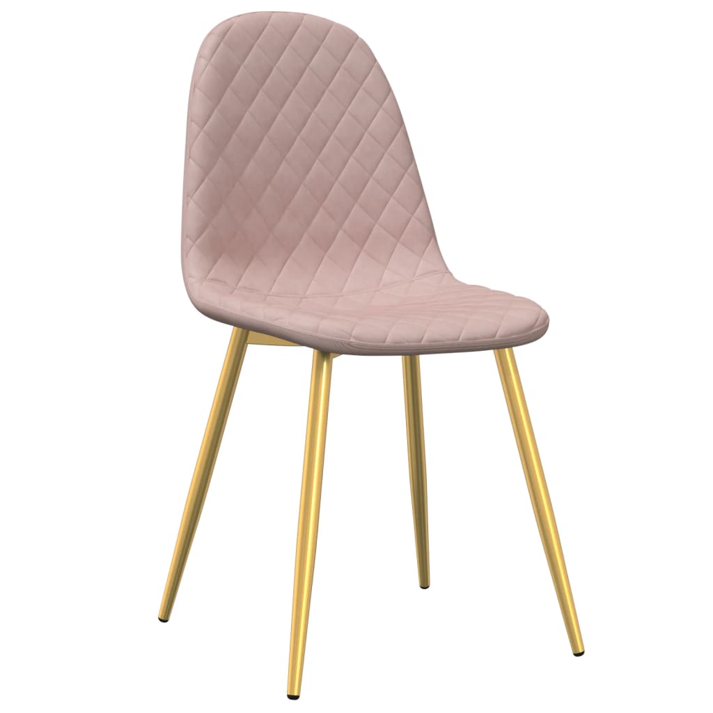 Eetkamerstoelen 4 st fluweel roze is nu te koop bij PeponiXL, paradijselijk wonen!
