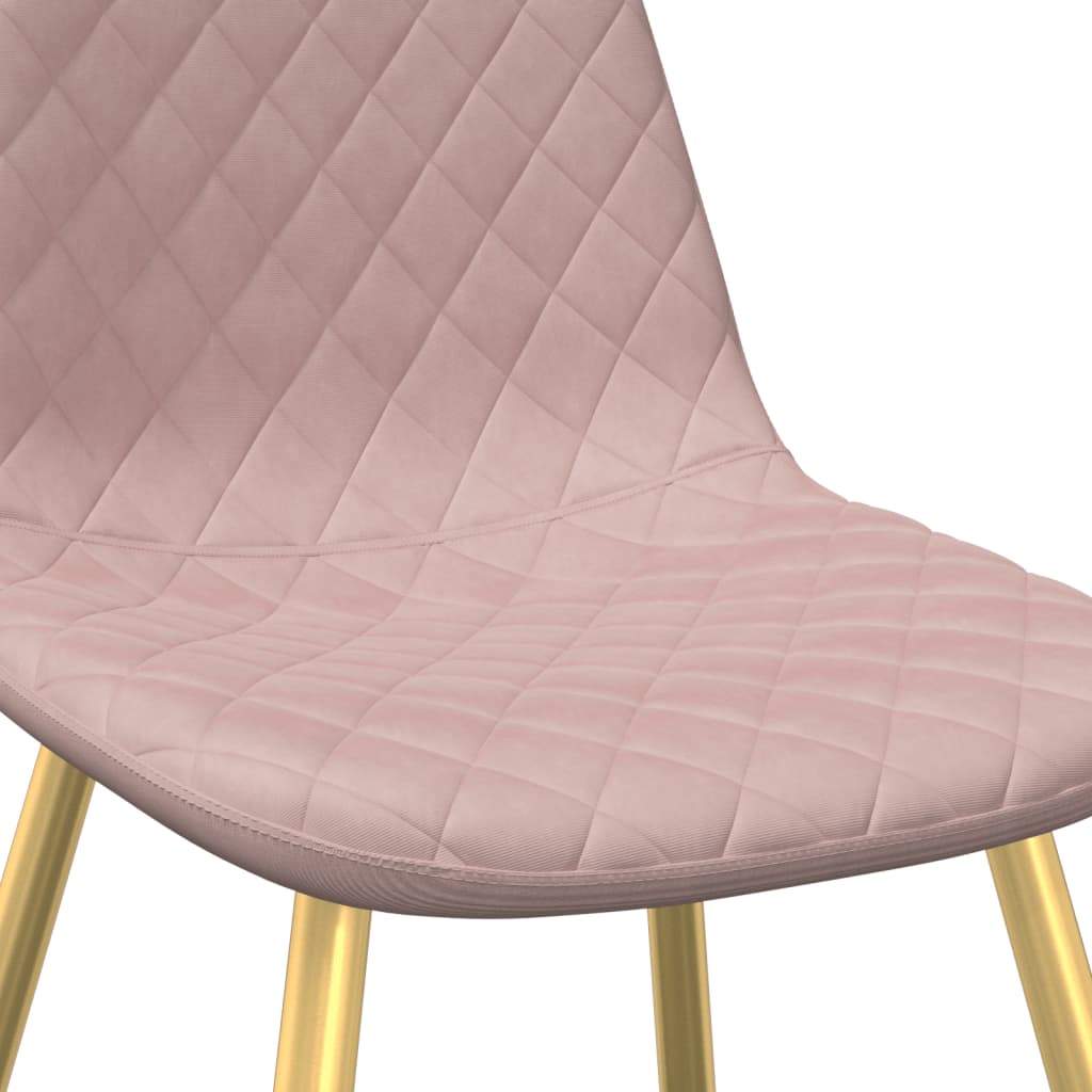 Eetkamerstoelen 4 st fluweel roze is nu te koop bij PeponiXL, paradijselijk wonen!