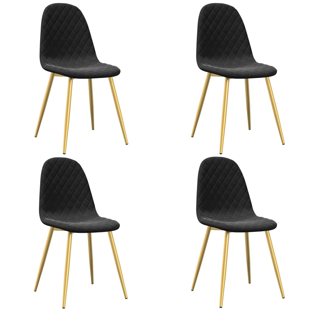 Eetkamerstoelen 4 st fluweel zwart is nu te koop bij PeponiXL, paradijselijk wonen!
