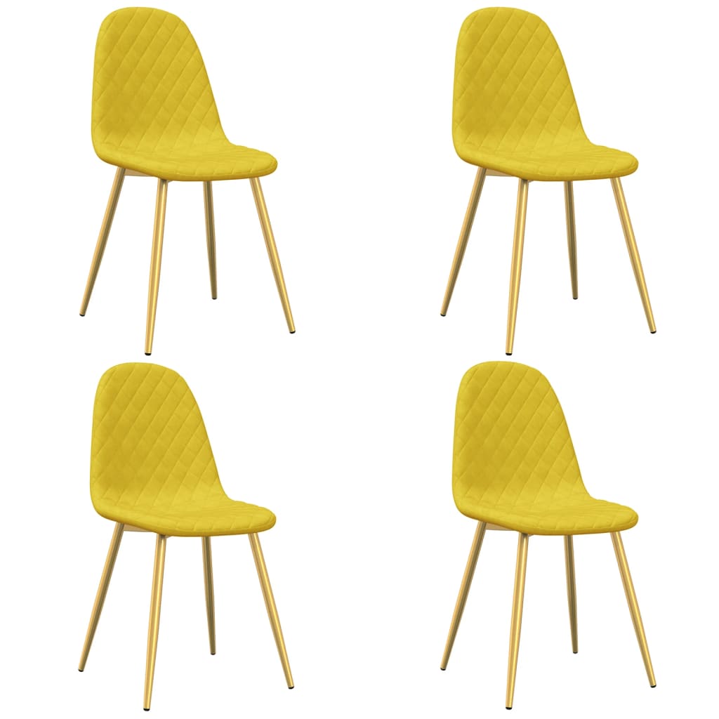 Eetkamerstoelen 4 st fluweel mosterdgeel is nu te koop bij PeponiXL, paradijselijk wonen!