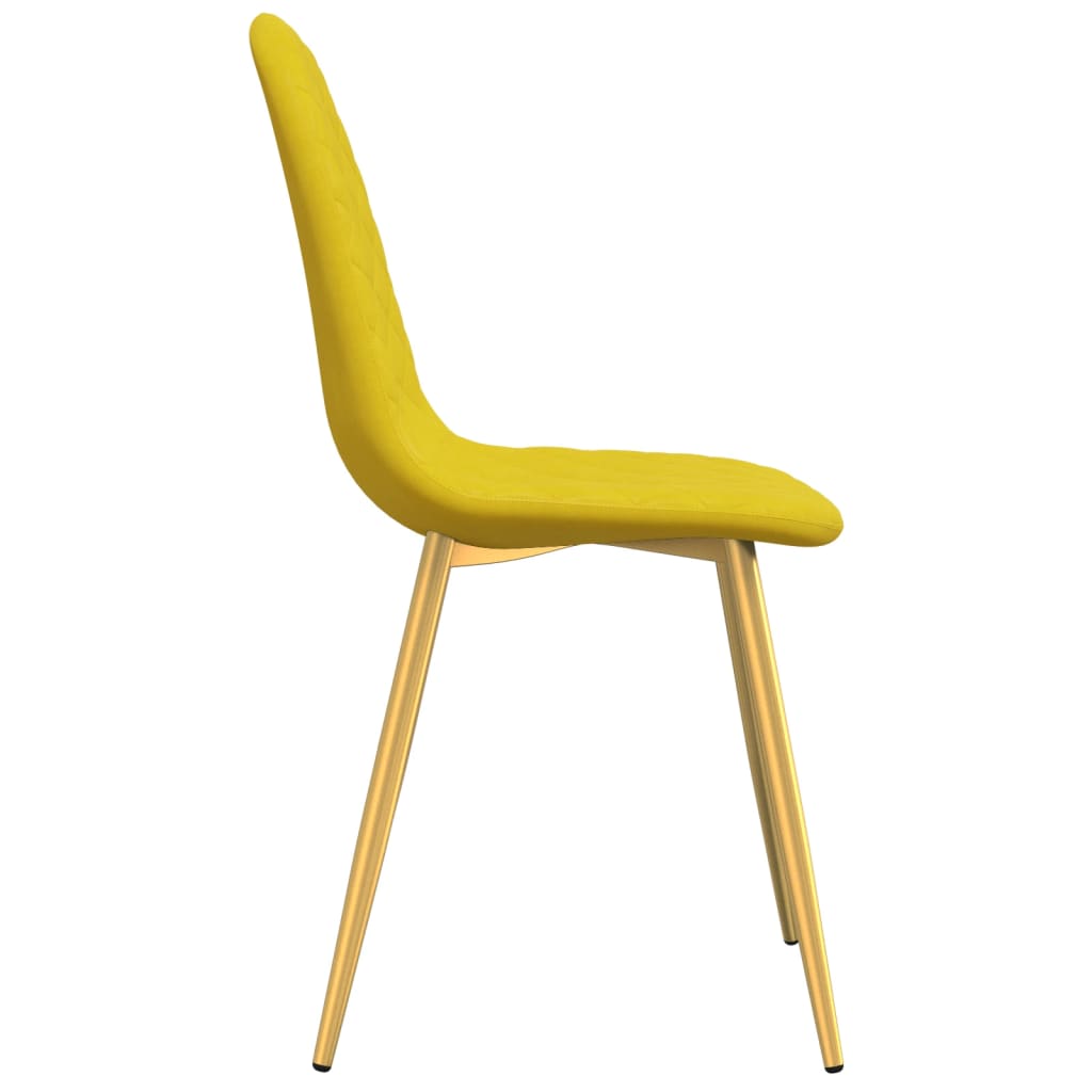 Eetkamerstoelen 4 st fluweel mosterdgeel is nu te koop bij PeponiXL, paradijselijk wonen!