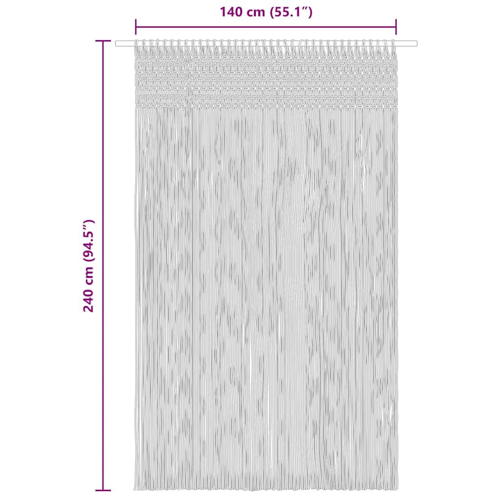 Gordijn macramé 140x240 cm katoen taupe is nu te koop bij PeponiXL, paradijselijk wonen!
