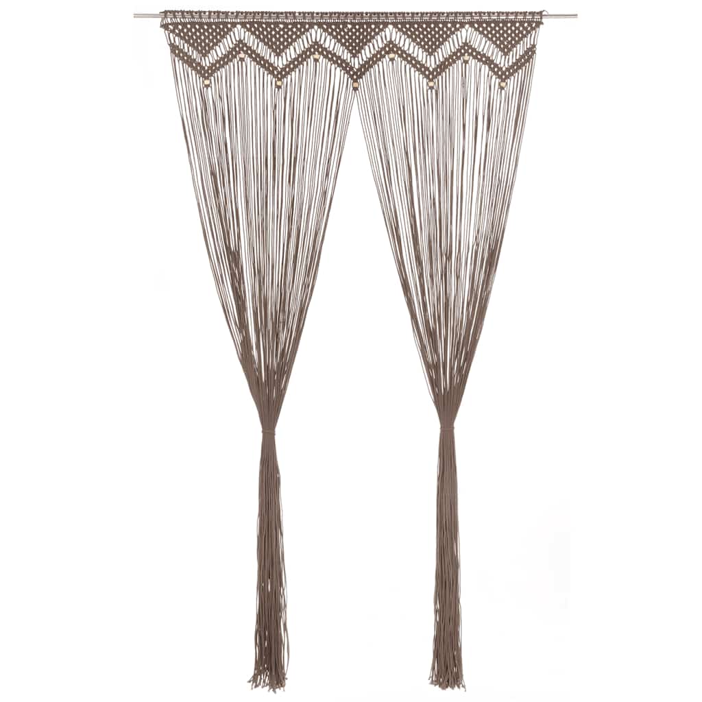Gordijn macramé 140x240 cm katoen taupe is nu te koop bij PeponiXL, paradijselijk wonen!