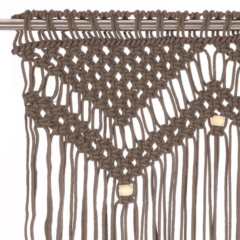 Gordijn macramé 140x240 cm katoen taupe is nu te koop bij PeponiXL, paradijselijk wonen!