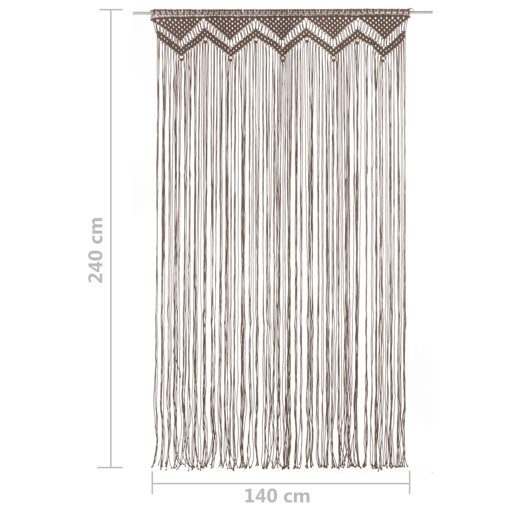 Gordijn macramé 140x240 cm katoen taupe is nu te koop bij PeponiXL, paradijselijk wonen!