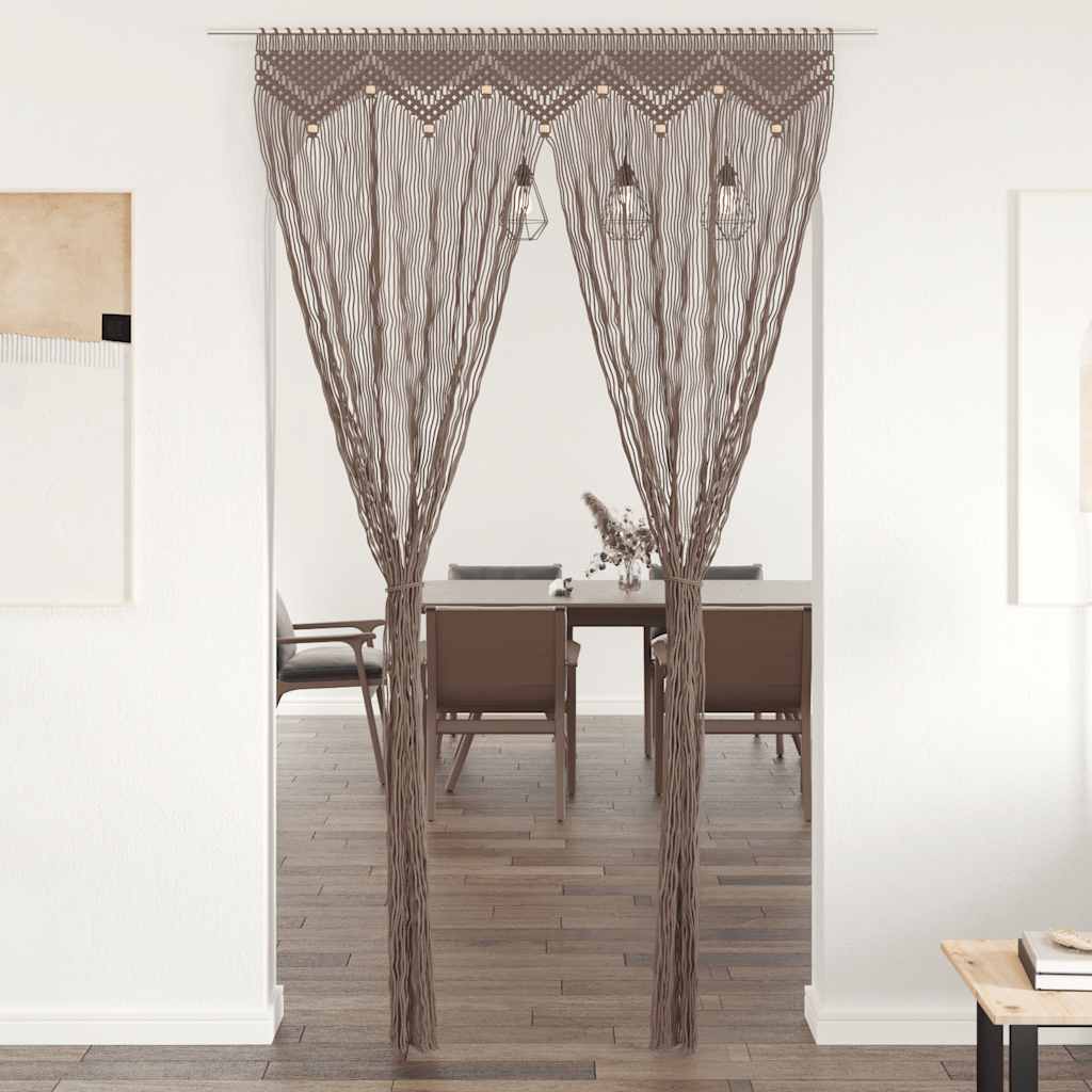 Gordijn macramé 140x240 cm katoen taupe is nu te koop bij PeponiXL, paradijselijk wonen!