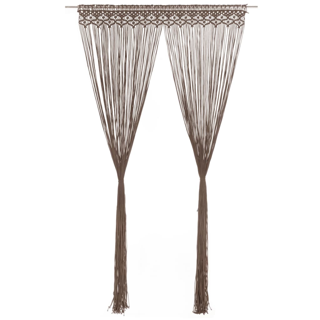 Gordijn macramé 140x240 cm katoen taupe is nu te koop bij PeponiXL, paradijselijk wonen!