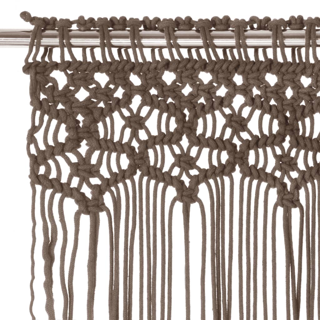 Gordijn macramé 140x240 cm katoen taupe is nu te koop bij PeponiXL, paradijselijk wonen!