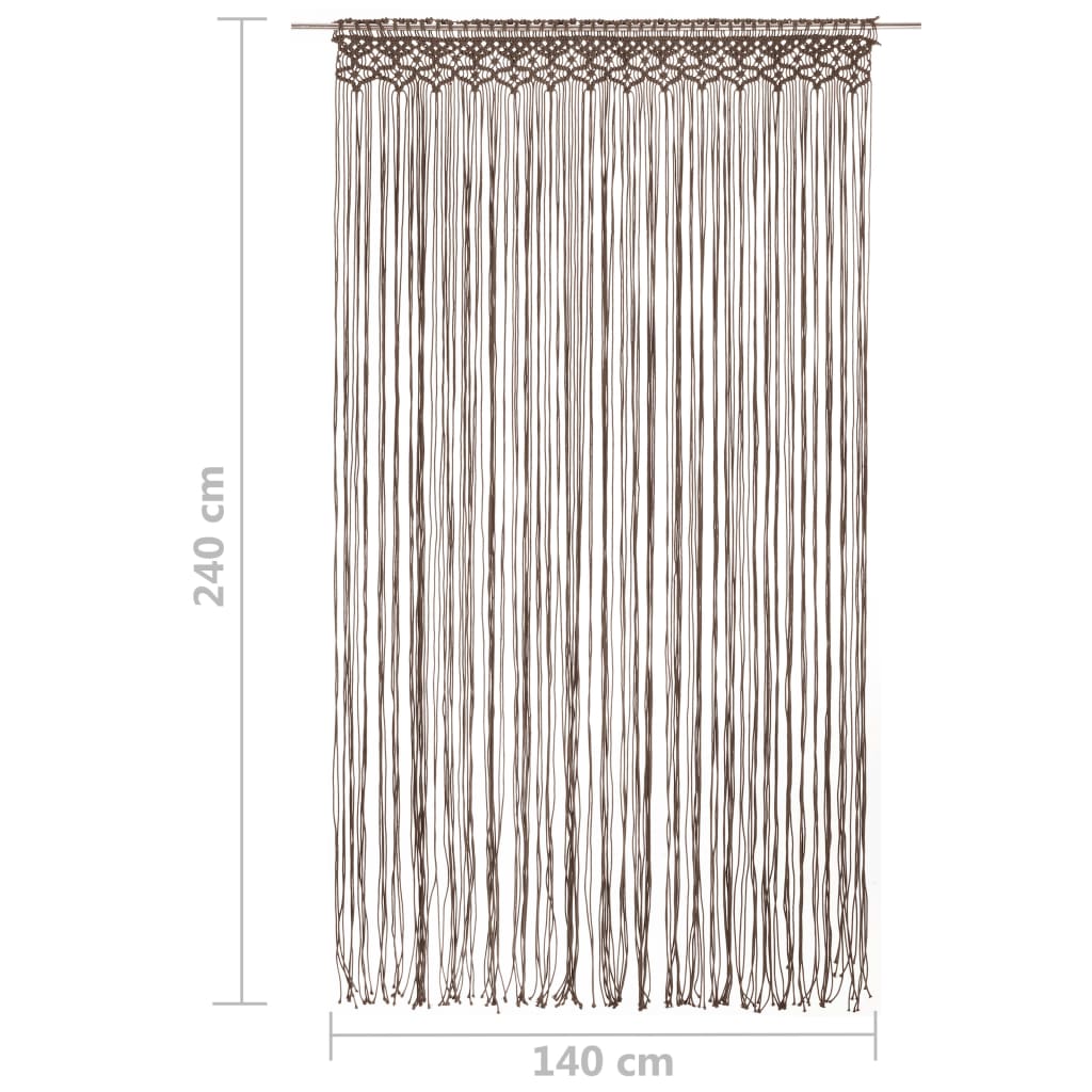 Gordijn macramé 140x240 cm katoen taupe is nu te koop bij PeponiXL, paradijselijk wonen!