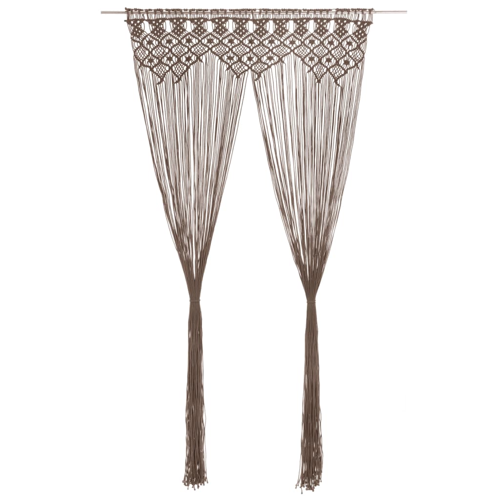 Gordijn macramé 140x240 cm katoen taupe is nu te koop bij PeponiXL, paradijselijk wonen!