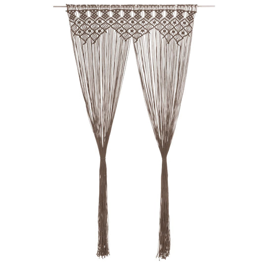 Gordijn macramé 140x240 cm katoen taupe is nu te koop bij PeponiXL, paradijselijk wonen!