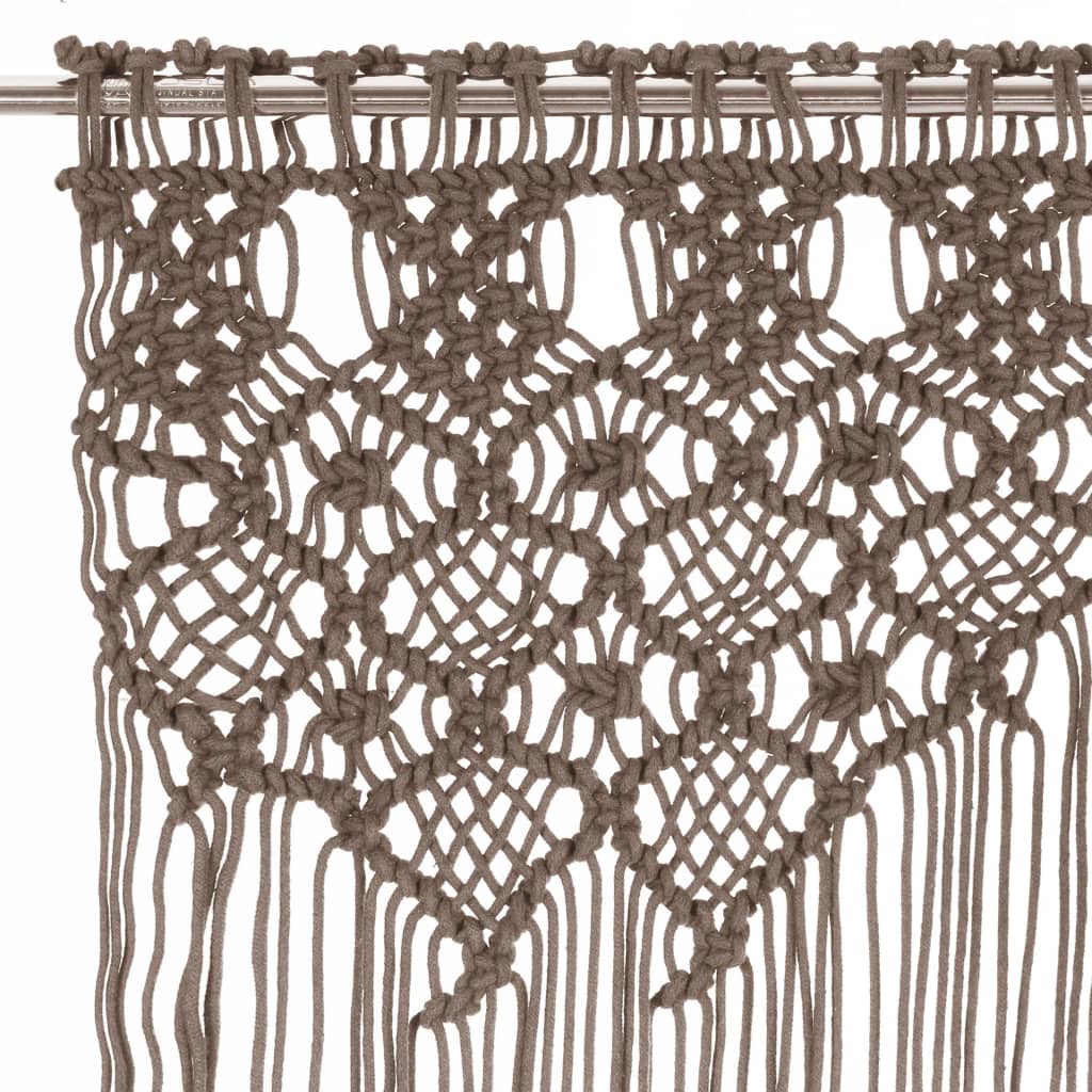 Gordijn macramé 140x240 cm katoen taupe is nu te koop bij PeponiXL, paradijselijk wonen!