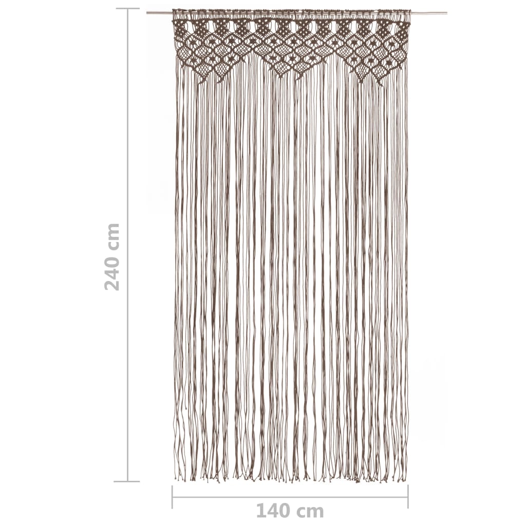 Gordijn macramé 140x240 cm katoen taupe is nu te koop bij PeponiXL, paradijselijk wonen!