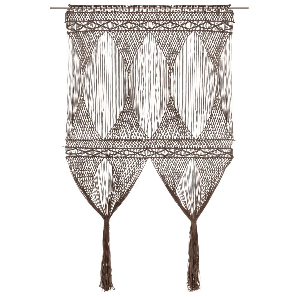 Gordijn macramé 140x240 cm katoen taupe is nu te koop bij PeponiXL, paradijselijk wonen!