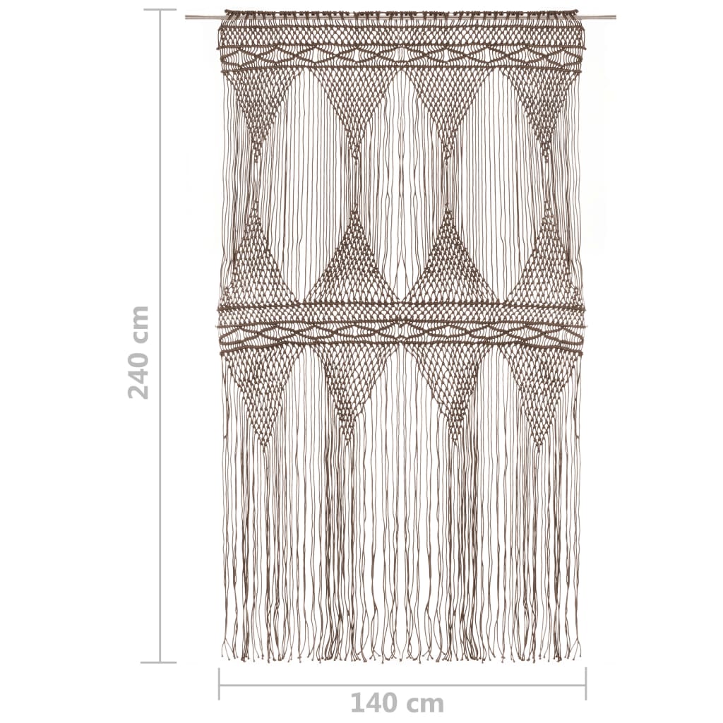 Gordijn macramé 140x240 cm katoen taupe is nu te koop bij PeponiXL, paradijselijk wonen!