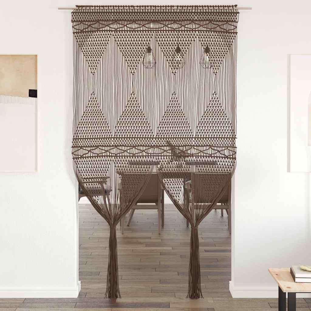 Gordijn macramé 140x240 cm katoen taupe is nu te koop bij PeponiXL, paradijselijk wonen!