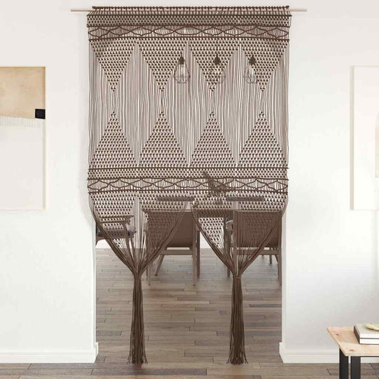 Gordijn macramé 140x240 cm katoen taupe is nu te koop bij PeponiXL, paradijselijk wonen!