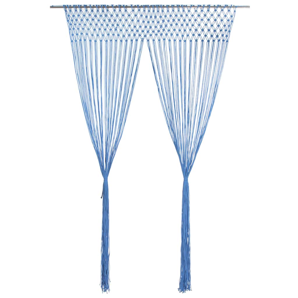 Gordijn macramé 140x240 cm katoen blauw is nu te koop bij PeponiXL, paradijselijk wonen!