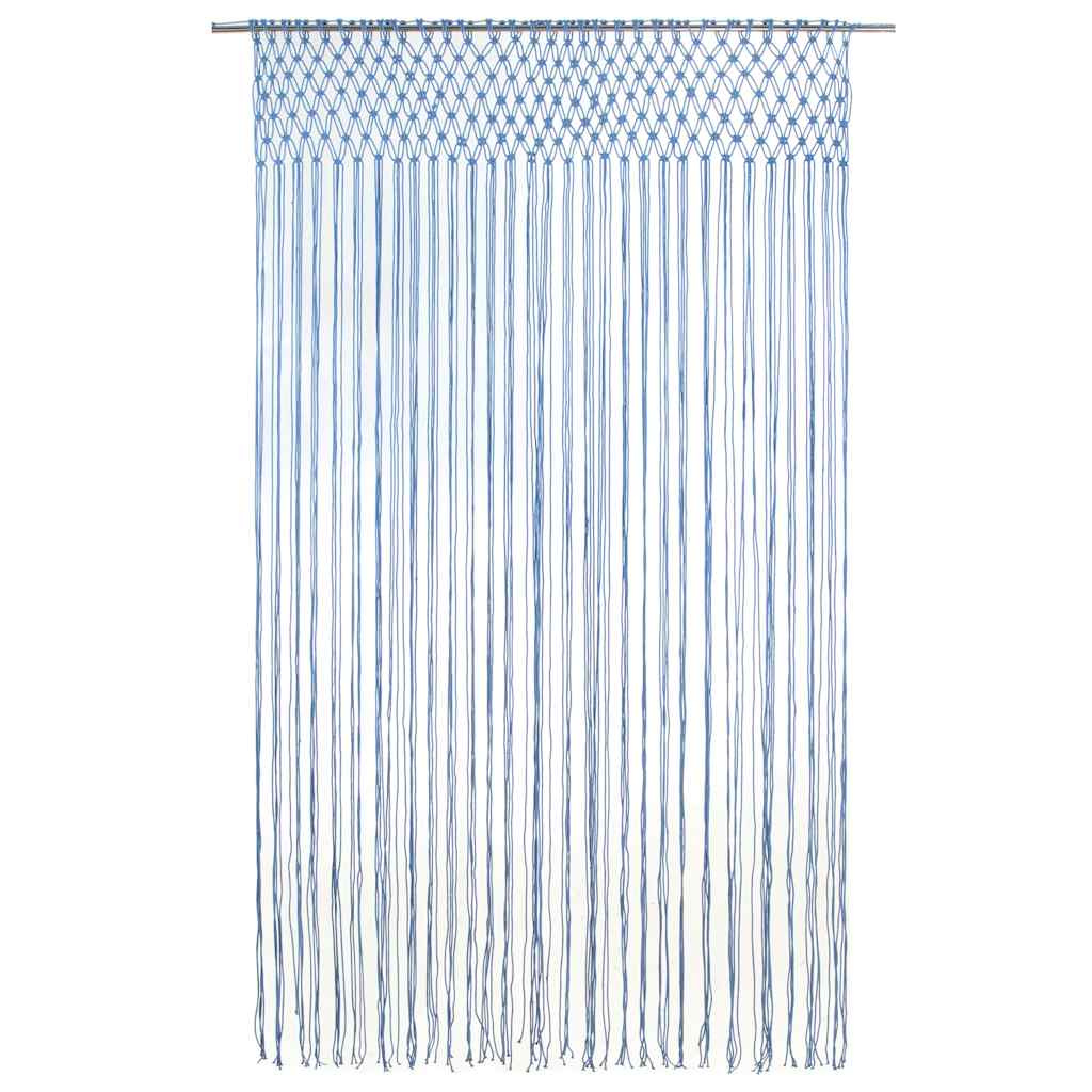 Gordijn macramé 140x240 cm katoen blauw is nu te koop bij PeponiXL, paradijselijk wonen!