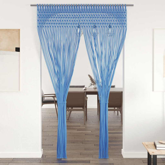 Gordijn macramé 140x240 cm katoen blauw is nu te koop bij PeponiXL, paradijselijk wonen!