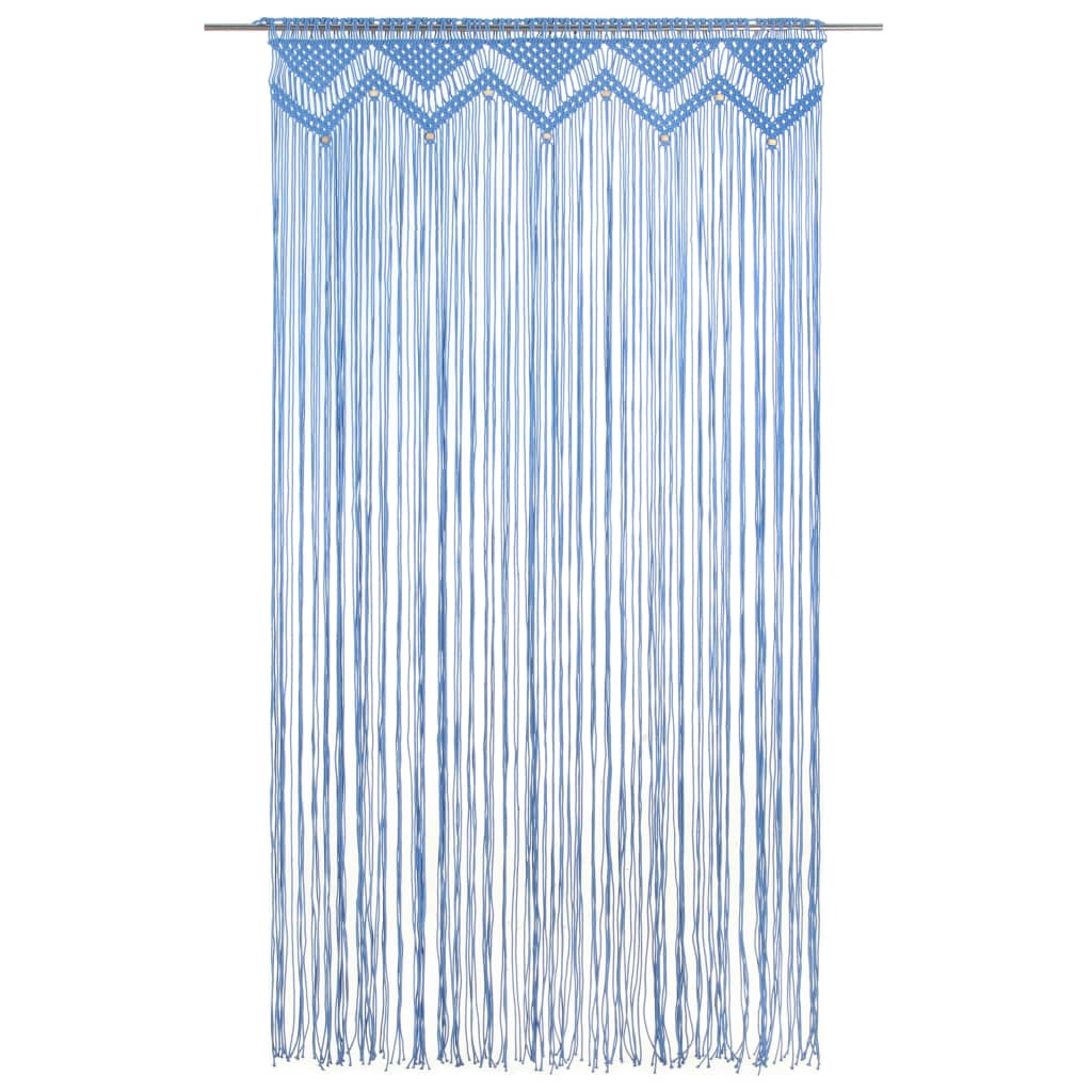Gordijn macramé 140x240 cm katoen blauw is nu te koop bij PeponiXL, paradijselijk wonen!