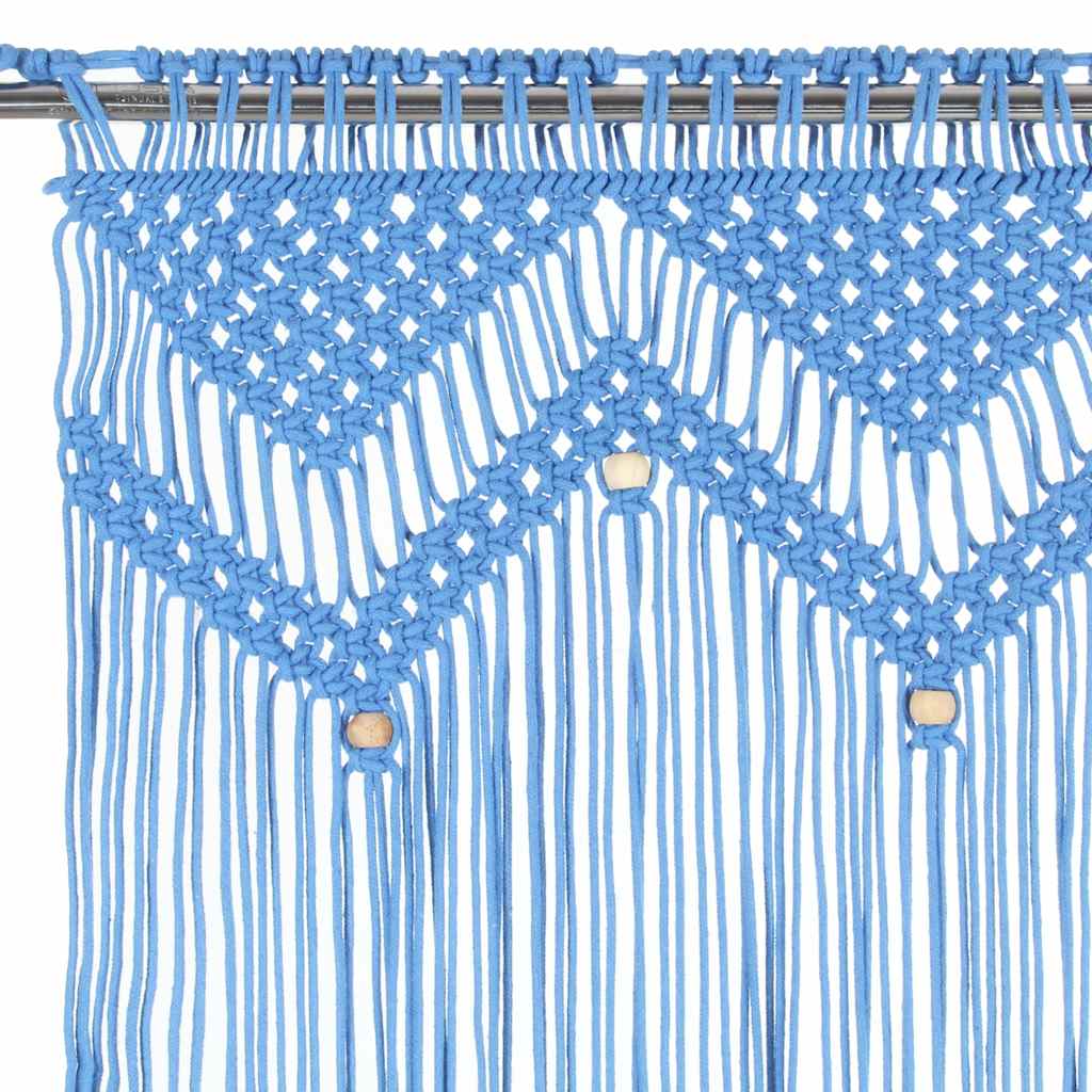 Gordijn macramé 140x240 cm katoen blauw is nu te koop bij PeponiXL, paradijselijk wonen!