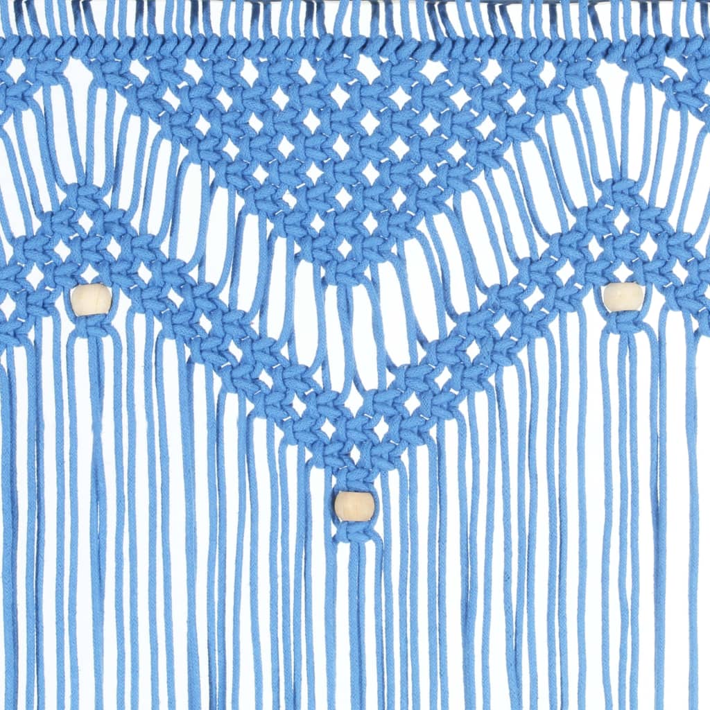 Gordijn macramé 140x240 cm katoen blauw is nu te koop bij PeponiXL, paradijselijk wonen!