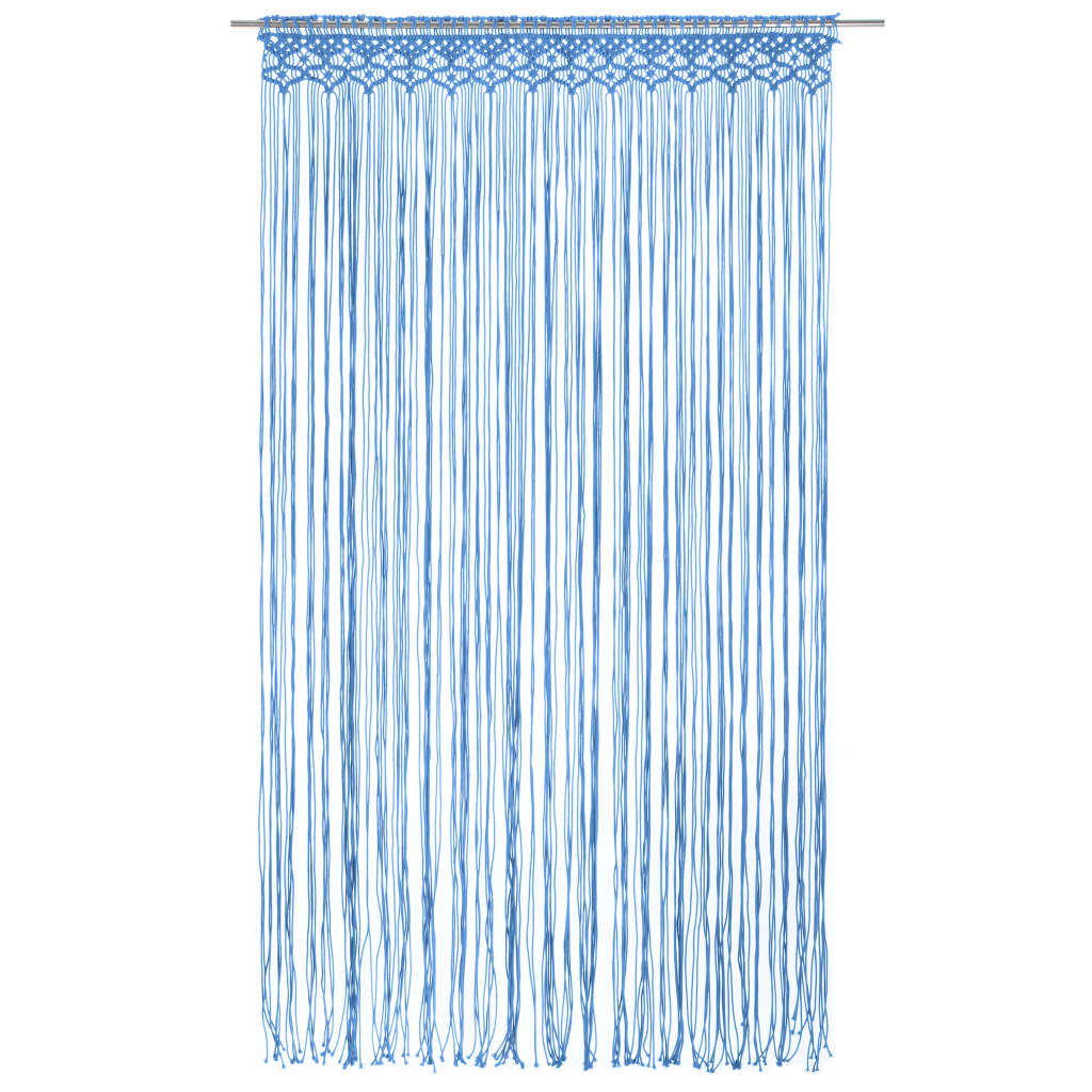 Gordijn macramé 140x240 cm katoen blauw is nu te koop bij PeponiXL, paradijselijk wonen!