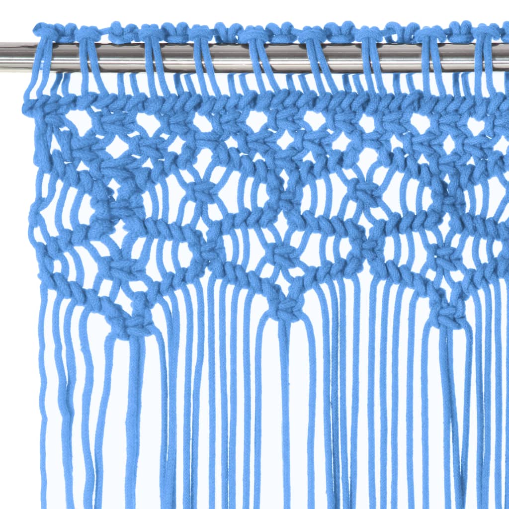 Gordijn macramé 140x240 cm katoen blauw is nu te koop bij PeponiXL, paradijselijk wonen!