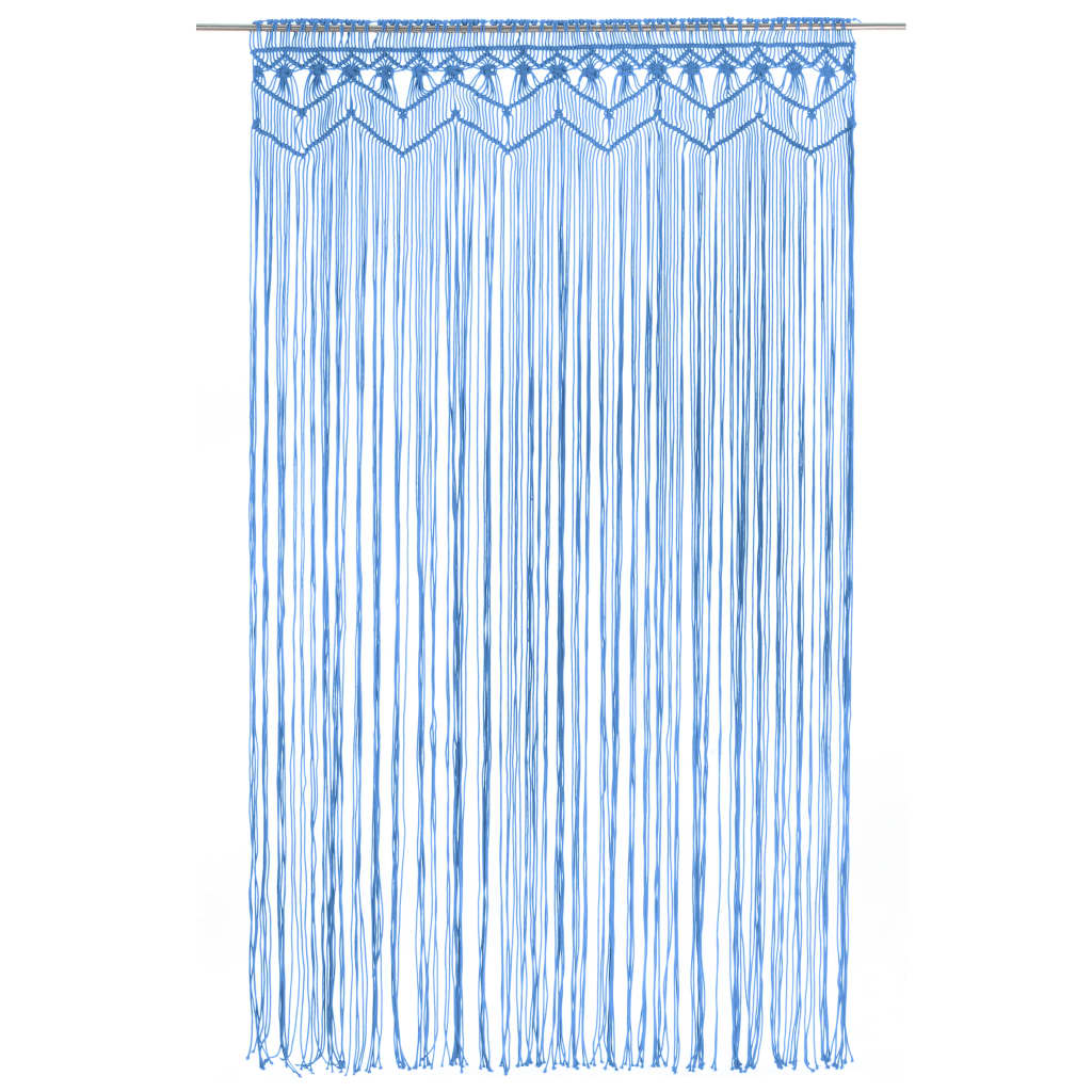 Gordijn macramé 140x240 cm katoen blauw is nu te koop bij PeponiXL, paradijselijk wonen!