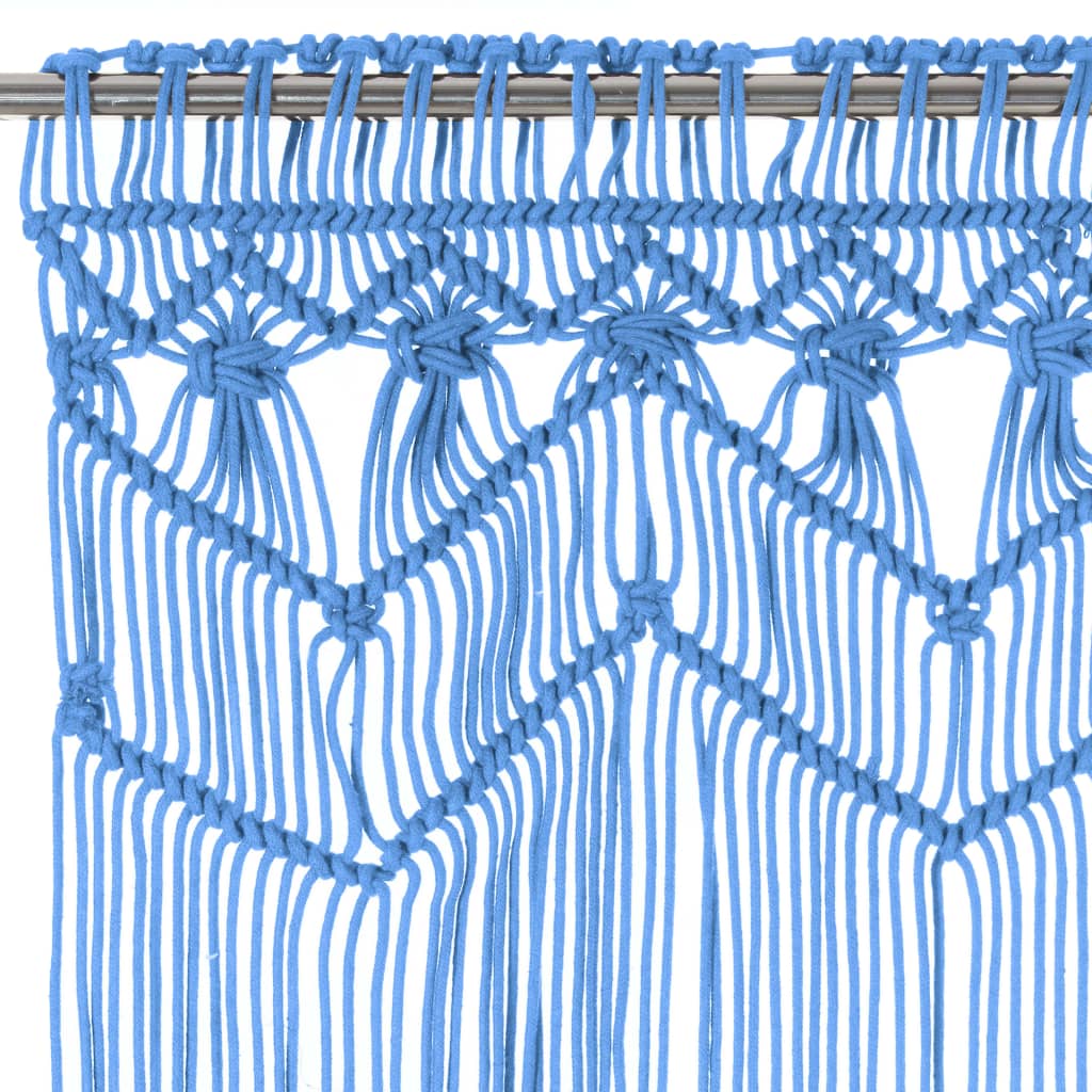 Gordijn macramé 140x240 cm katoen blauw is nu te koop bij PeponiXL, paradijselijk wonen!