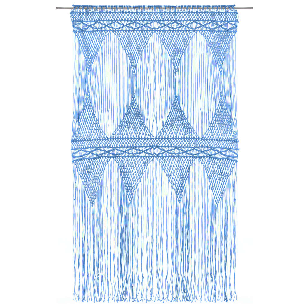 Gordijn macramé 140x240 cm katoen blauw is nu te koop bij PeponiXL, paradijselijk wonen!