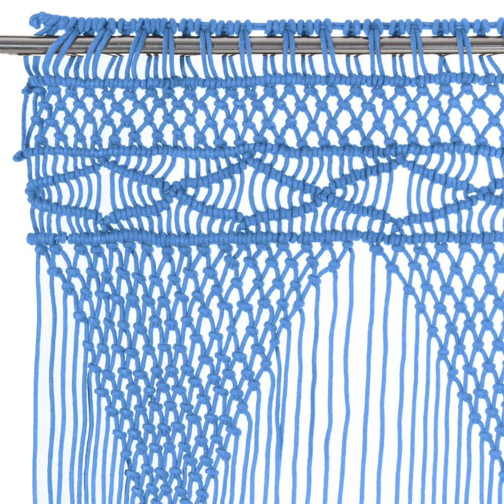Gordijn macramé 140x240 cm katoen blauw is nu te koop bij PeponiXL, paradijselijk wonen!