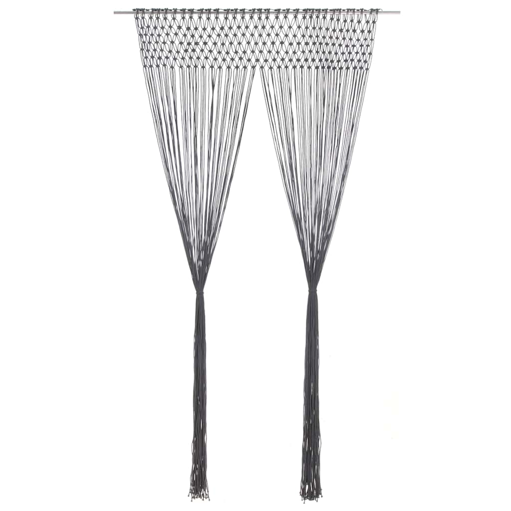 Gordijn macramé 140x240 cm katoen antraciet is nu te koop bij PeponiXL, paradijselijk wonen!