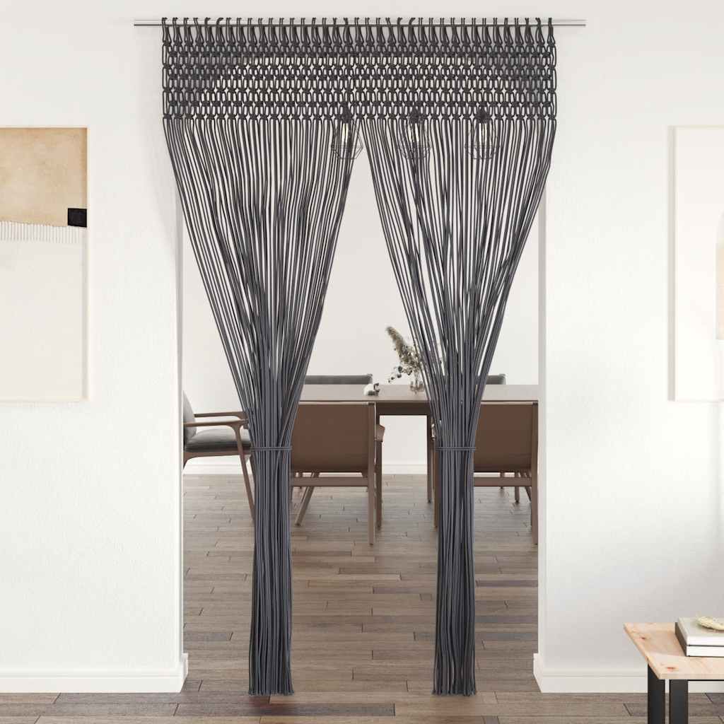 Gordijn macramé 140x240 cm katoen antraciet is nu te koop bij PeponiXL, paradijselijk wonen!