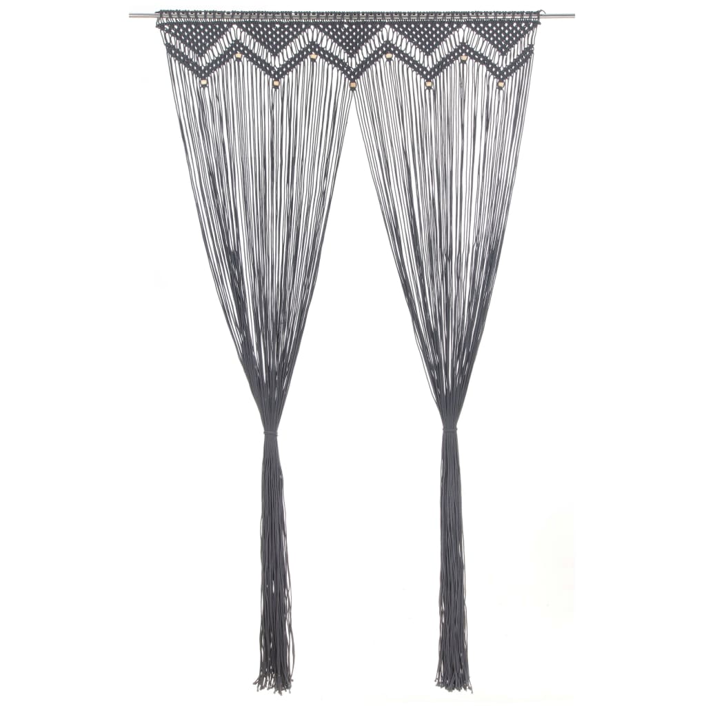 Gordijn macramé 140x240 cm katoen antraciet is nu te koop bij PeponiXL, paradijselijk wonen!