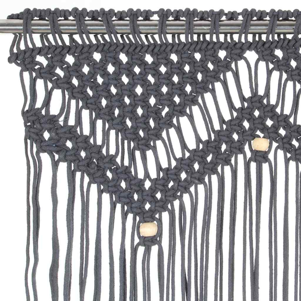Gordijn macramé 140x240 cm katoen antraciet is nu te koop bij PeponiXL, paradijselijk wonen!