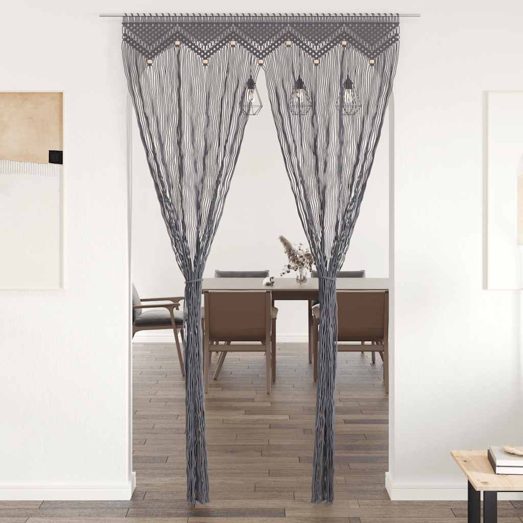 Gordijn macramé 140x240 cm katoen antraciet is nu te koop bij PeponiXL, paradijselijk wonen!