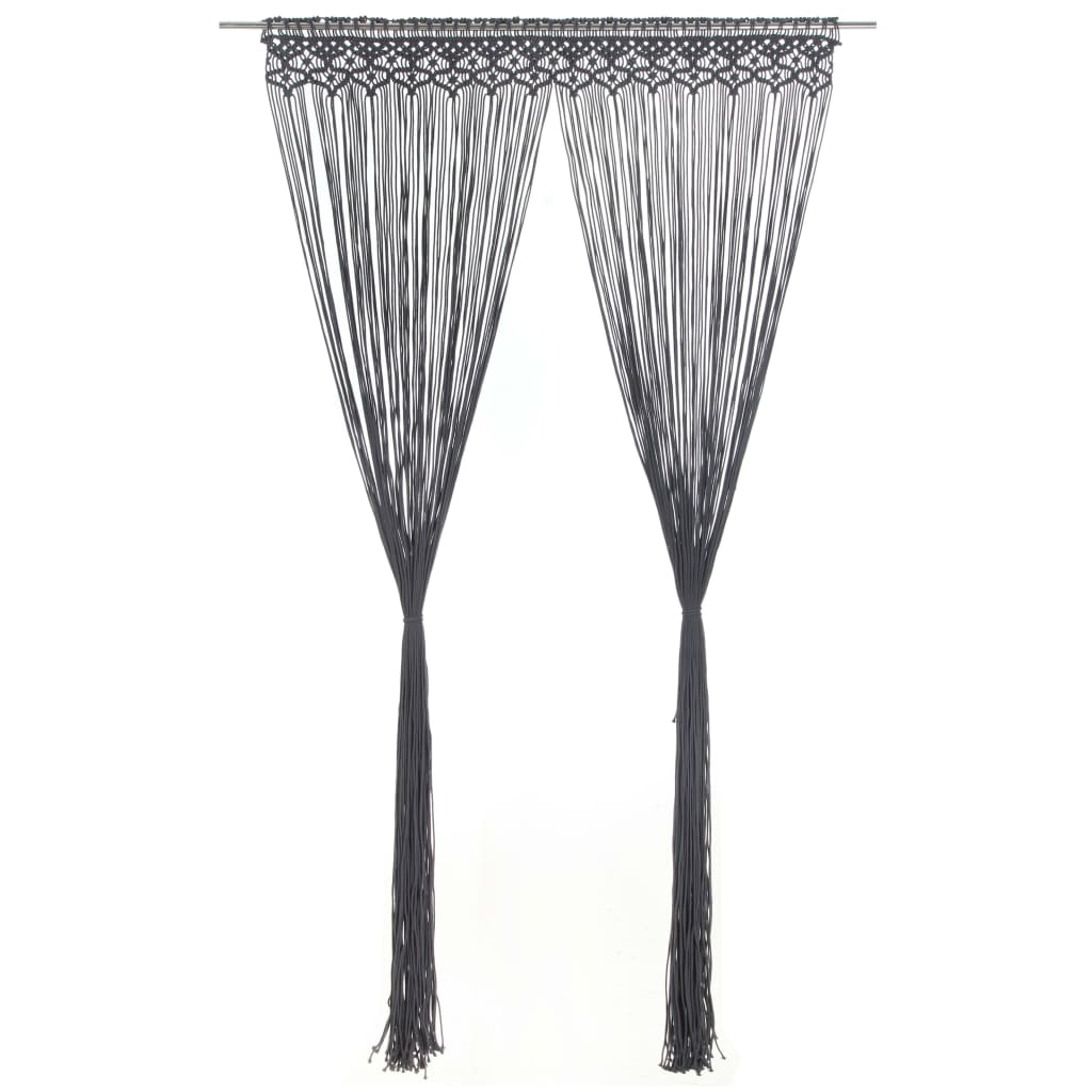 Gordijn macramé 140x240 cm katoen antraciet is nu te koop bij PeponiXL, paradijselijk wonen!