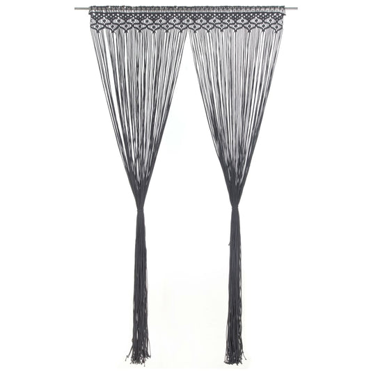 Gordijn macramé 140x240 cm katoen antraciet is nu te koop bij PeponiXL, paradijselijk wonen!