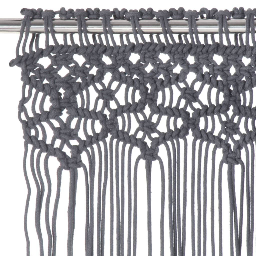 Gordijn macramé 140x240 cm katoen antraciet is nu te koop bij PeponiXL, paradijselijk wonen!
