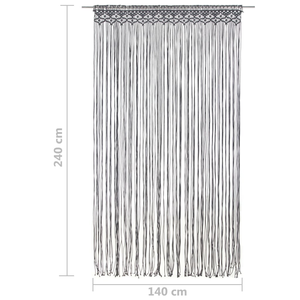 Gordijn macramé 140x240 cm katoen antraciet is nu te koop bij PeponiXL, paradijselijk wonen!